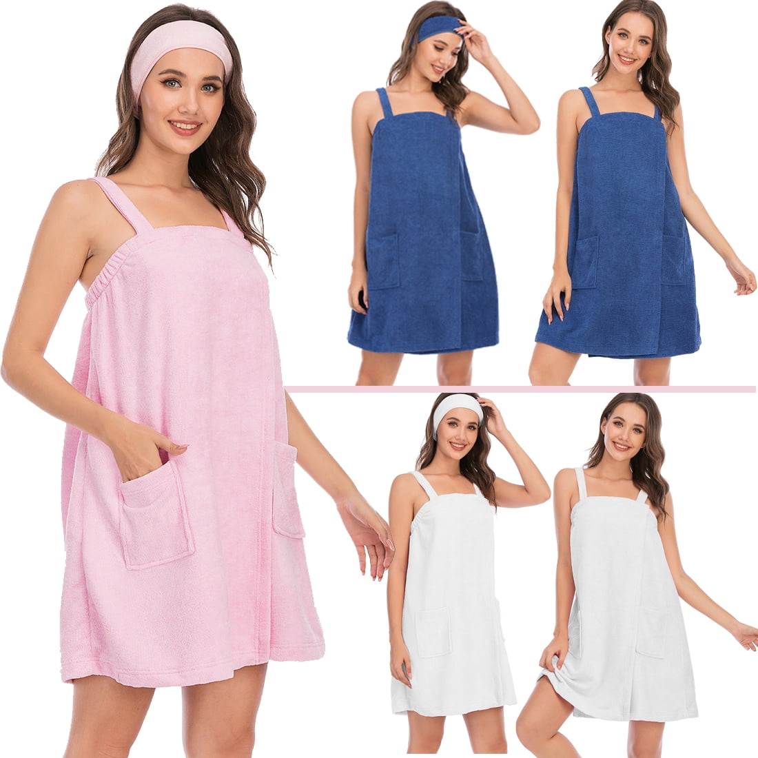 Eternatastic Womens Bath Shower Wrap Body Towel Wraps Spa Gym Pool Travel Bath Towels with Pockets