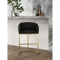 thumbnail image 2 of Manhattan Comfort Louvre Upholstered Counter Stool with Steel Base in Black, 2 of 7
