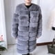 thumbnail image 4 of LHXDW-abrigo largo de piel sintética de zorro para mujer, chaqueta mullida de alta calidad, 90CM de largo, Invierno, 4 of 5