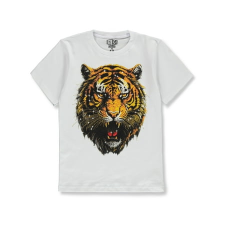 Bucheli Kids Boys Gem Tiger T-Shirt Color: white Size: 8 - 10