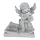 thumbnail image 2 of Figura de querubín para portavelas de té, estatua conmemorativa de repisa de velas, candelabro de ángel para gabinete, bautizo, cena, hotel, Pascua, 2 of 7