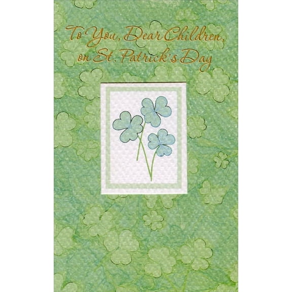 Freedom Greetings Shamrocks in Die Cut Window: Children St. Patrick's Day Card