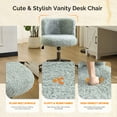 thumbnail image 5 of Ktaxon Vanity Chair, Adjustable Desk Chair with Metal Base and Swiveel Casters, Long Pile Fabric Makeup Chair for Women, Ideal for Office,Study and Home Light Blue, 5 of 8
