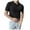 Black, variant on JTieacloth Mens Collar Shirt Men's Summer Fashion Casual Short Sleeved Tops Solid Color Cardigan Tight Shirt Men's Clothing Black L