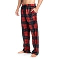 thumbnail image 1 of Ashford & Brooks Men's Mink Fleece Sleep Lounge Pajama Pants - Red Black Plaid - Large, 1 of 4