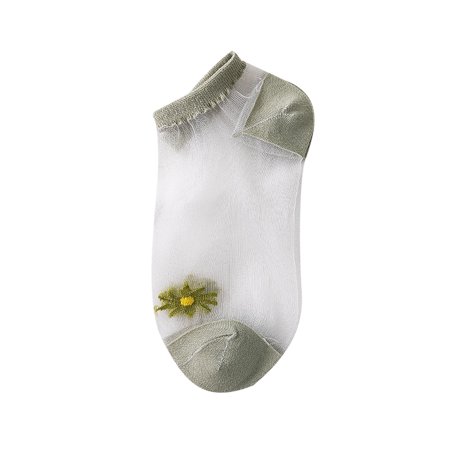

Fesfesfes Clearance Women Mesh Socks Ladies Breathability Embroidered Daisies Tulle Patchwork Summer Thin Socks