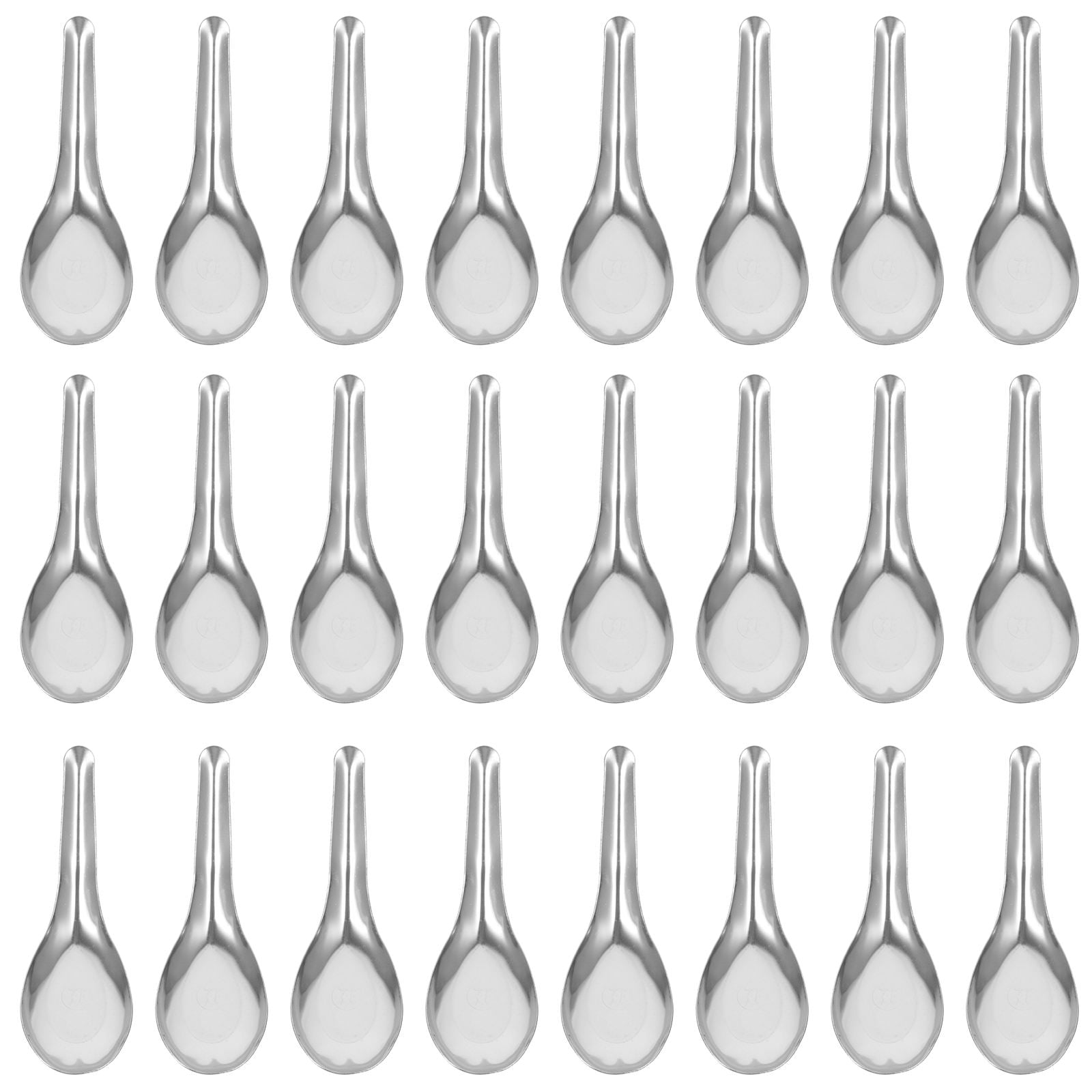 FOLOYORI 50pcs Elegant Soup Spoon Stainless Steel Dining Utensil for Party