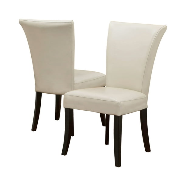 Noble House Becker Ivory Leather Dining Chairs (Set of 2)