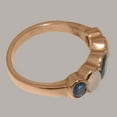 thumbnail image 4 of LBG British Made 9k Rose Gold Real Genuine Sapphire & Opal Womens Band Ring - 33 size options - Size 5.75, 4 of 6