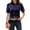 02-Dark Blue, variant on NAMTYQX Short Sleeve Shirts for Women Lapel Casual Soft Womens Polo Shirts Short Sleeve Lounges Complexion Size 2XL