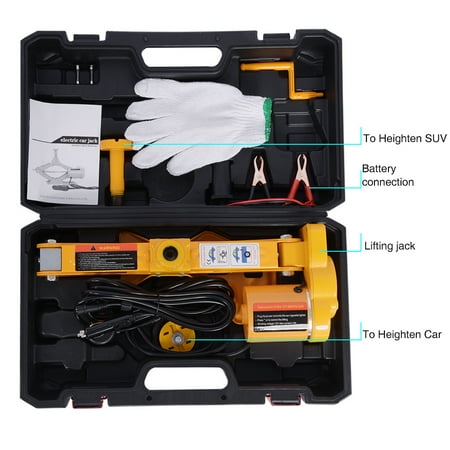 VGEBY Automotive Electric Car Jack, 3 Ton 12V DC Scissor Lift Jacks Electric Jack Lifting Car SUV Emergency Equipment Impact Wrench