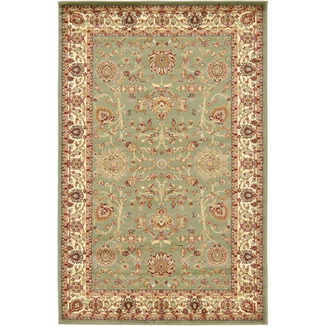 Unique Loom Voyage Intricate Design Rug 5' x 8' Rectangle Light Green/Ivory