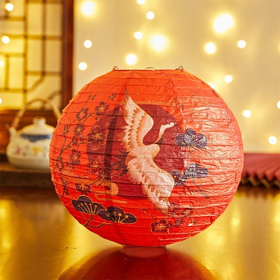 Mineart Paper Lanterns with Classical Traditional Lampshade Design, Decor for Spring and Holiday Seasons, Courtyard Accents That Add Warm Light to Outdoor Evenings