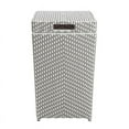 thumbnail image 3 of FOA Azur Outdoor Aluminum & Wicker Outdoor Trash Can in Gray 2PC Set, 3 of 13
