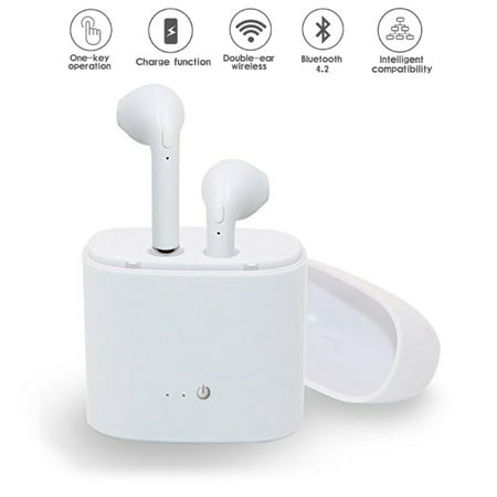 NEW 2019 Wireless Ultra Light Mini Bluetooth Sync EarBuds Headset w/ Charging Case