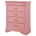 thumbnail image 2 of Glory Furniture Louis Phillipe G3104-BC Pink Chest of Drawers, 2 of 5