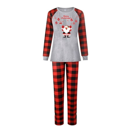 

LisenraIn Christmas Family Pajamas Set Print Long Sleeve Pullover Trousers