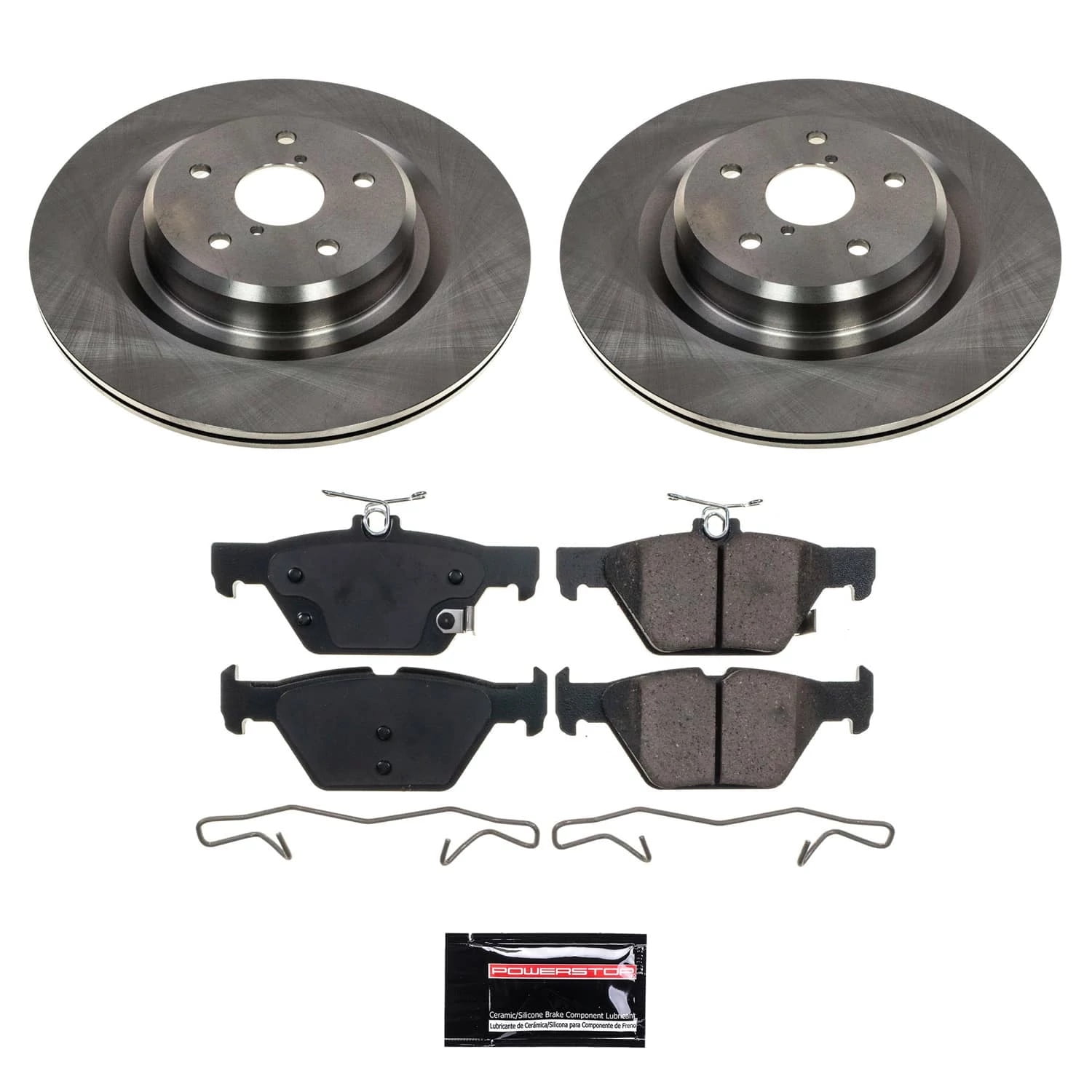 PowerStop Rear Semi-Coated Rotor and Low-Dust Ceramic Brake Pad Kit SC8493