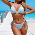 thumbnail image 3 of Fznquz Bikinis for Women Triangle Cheeky Thong Swim Suits Beach 2 Piece Tie Side Halter Bathing Suits,L, 3 of 8