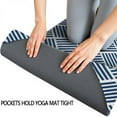 thumbnail image 3 of Blue Geometric Striped Pattern Hot Yoga Mat Towel Non Slip for Hot Yoga - Quick-Drying Yoga Mat Cover with 4 Corner Pockets with Travel Bag - Hot Yoga Towel Non Slip 74"x26", 3 of 6
