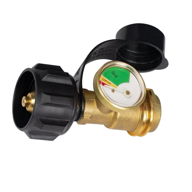 CSYANXING Rust Proof Propane Tank Gauge Brass Adapter Colour Coded Dial For BBQ Grill Outdoor Camping RV Trip Equipment