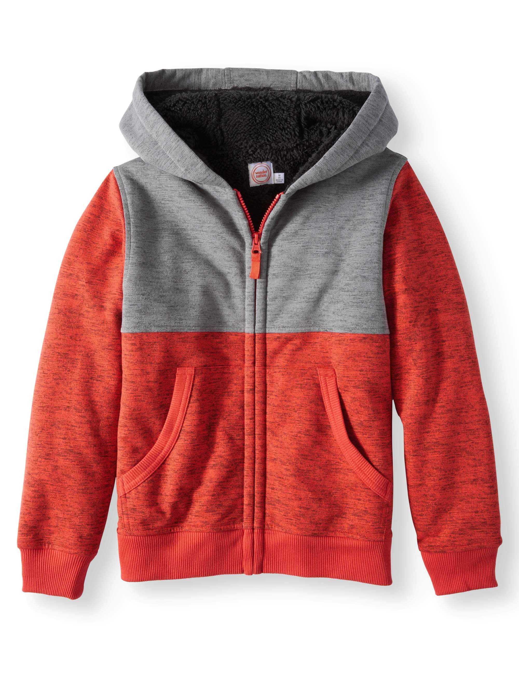 Gap Kids Boys Hoodie Zip Up Jacket Faux Fur Sherpa Lined Sweatshirt S M L Xl New 