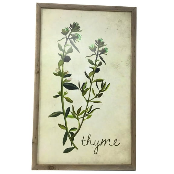 Wooden Rectangle Thyme Decorative Wall Sign