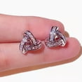 thumbnail image 2 of Pretty 925 Silver Stud Earring Cubic Zircon Women Wedding Party Jewelry A Pair, 2 of 6