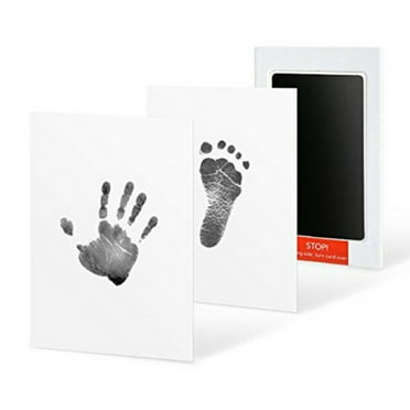Baby Handprint And Footprint Kit Safe Non-Toxic Ink Pads Clean Inkless Touch Pet Paw Print Ink Kits With 4 Extra Imprint Cards For Newborn 0-6 Months Infant Shower Gift Green
