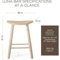 thumbnail image 4 of Maven Lane 31" Luna Bar Stool with Oak Wood Finish - Artisan Crafted Backless Bar Height Stool with Oval Saddle Seat for Unmatched Comfort - Adds Warmth & Style to Your Kitchen, Dining Area, 4 of 8