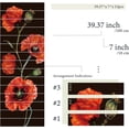 thumbnail image 3 of Flortlias 15Pcs Leather Textured Vinyl Peel and Stick Stair Riser Decals, Self-Adhesive Staircase Riser Stickers, Textured PVC Retro Red Poppy, 3 of 4