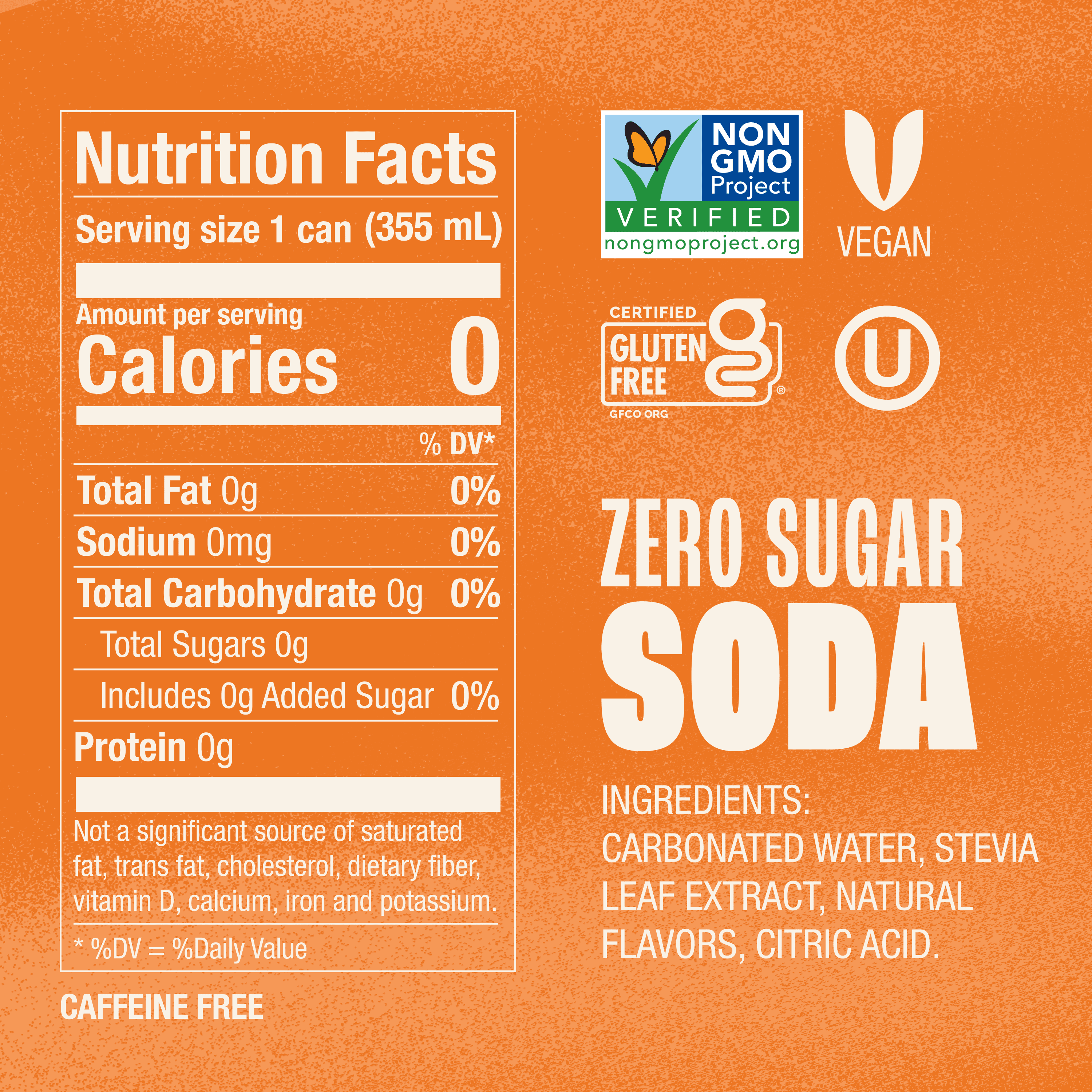 Zevia Zero Sugar, 0 Calorie Salted Caramel Soda Pop, 12 fl oz, 6 pack Cans