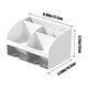 thumbnail image 3 of Caja de almacenamiento de escritorio de plástico con cajones pequeños y compartimentos dobles abiertos y cerrados para organizar papelería, suministros de oficina y herramientas de, 3 of 7