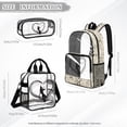 thumbnail image 4 of DISNIMO 3 Pcs Clear Backpack for Girls, Cat Heart Print 17 Inch Kids Transparent Backpack and Lunch Bag Set, Heavy Duty See Through Bookbag with Pen Pouch for Students, 4 of 5