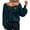 Navy, variant on Women's Deep V-Neck Cable Knit Pullover Sweater, Back Bow Design Ribbed Sweater with Soft Stretch Fabric, Casual Winter Tops for Holiday Parties and Special Occasions Black M