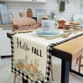 thumbnail image 3 of Buffalo Plaid Fall Pumpkin Table Runner, Seasonal Harvest Thanksgiving Autumn Vintage Kitchen Dining Table Decoration for Indoor Outdoor Home Party Decor 13 x 72 Inches, 3 of 5