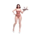 thumbnail image 3 of Figura de niña a escala 1/24 llevando una bandeja, figura de diminutas, de mujer en traje de baño para , maqueta de trenes., 3 of 9