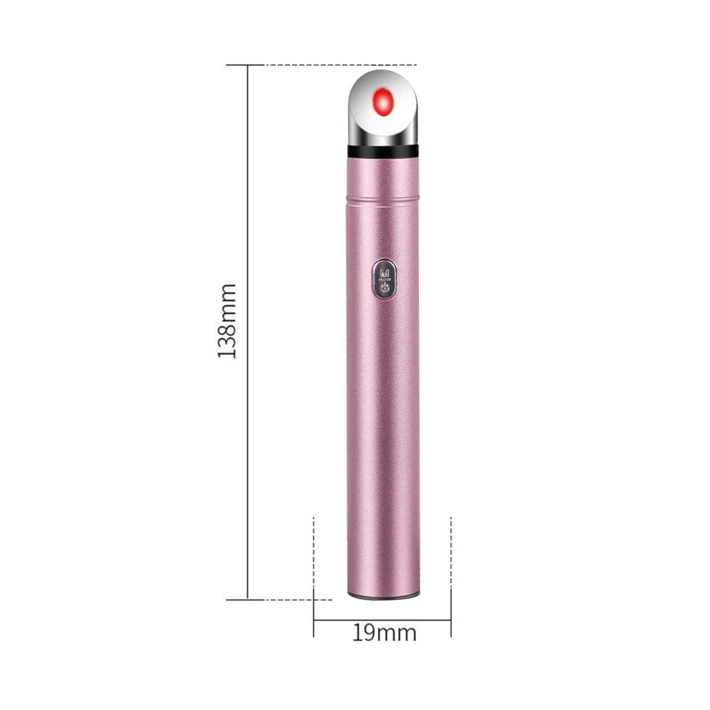 Hot and Cold Eye Massager, Eye Facial Massager Wand with 42芒聞聝 Heated Sonic Vibration Massage for Eyes Dark Circles Anti-, USB Rechargeable Anti-aging Eye Roller,Pink,F77099