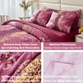 thumbnail image 4 of PERFEMET King Size Burgundy Red Comforter Set,6-Piece Marble Print Bedding Set for Women Men,Ultra Soft Microfiber Bed Set for All Season, 4 of 5