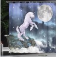 thumbnail image 4 of Ambesonne Unicorn Shower Curtain, Rock up Cliffs Image, 69"Wx75"L, Lilac Blue, 4 of 5