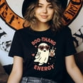 thumbnail image 3 of Boo Thang Energy Ghost Graphic Tee | Cute Bubble Tea Shirt for Women, Dark Heather, Size 3XL, 3 of 6