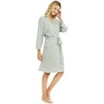 thumbnail image 2 of U2SKIIN Womens Robes, Lightweight Blend Cotton Bathrobe 3/4 Sleeves Knit Soft Sleepwear Ladies Loungewear,(Grey mel,S), 2 of 5