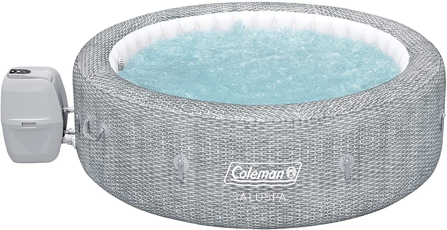 Coleman 90475EBW Sicily Inflatable Outdoor Airjet Hot Tub Spa with