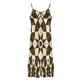 HANSHBDB Ethnic Brown Moroccan Design222 Women's Maxi Summer Dress