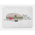 thumbnail image 1 of Travel Bath Mat, There's No Place Like Home Calligraphy with a Flamingo and a Camp Trailer, Plush Bathroom Decor Mat with Non Slip Backing, 29.5" X 17.5", Magenta Ivory, by Ambesonne, 1 of 2