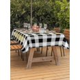 thumbnail image 3 of Outdoor Tablecloth with Umbrella Hole for Patio/Picnic/Party/Camping, Sunflowers Waterproof Table Cloth Rectangle Table Cover Washable, Spring Summer Bees Floral Black Plaid (60"x 84"), 3 of 8