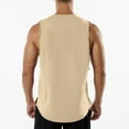 thumbnail image 4 of Sakmal Mens Tank Tops Crew Neck Yellow Yellow Workout Lightweight Gym Solid Camisole Loose Fit Sleeveless Shirts for Men, 4 of 5
