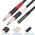 thumbnail image 3 of Cable Divisor De Sonido De 3,5 Mm A Doble 1/4 De Pulgada, Chaqueta Trenzada De Malla De Algodón Cable De 3,5 Mm A Doble De 6,35 Mm Hembra A Macho Estéreo De 2 A Mono Para, 3 of 7