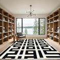 thumbnail image 2 of ODIKA 8'x10' Machine Washable Non-Slip Area Rug, Graphic Lines Black and Patterned Front Porch Chic High Traffic Rug, Gray, 889925, 2 of 7