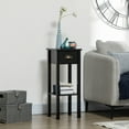 thumbnail image 3 of SSyao 2-Tier Side Table with Drawer & Shelf – Compact Storage for Living Room, Ideal for Coffee, Books & Decor，2 Piece-Black, 3 of 12